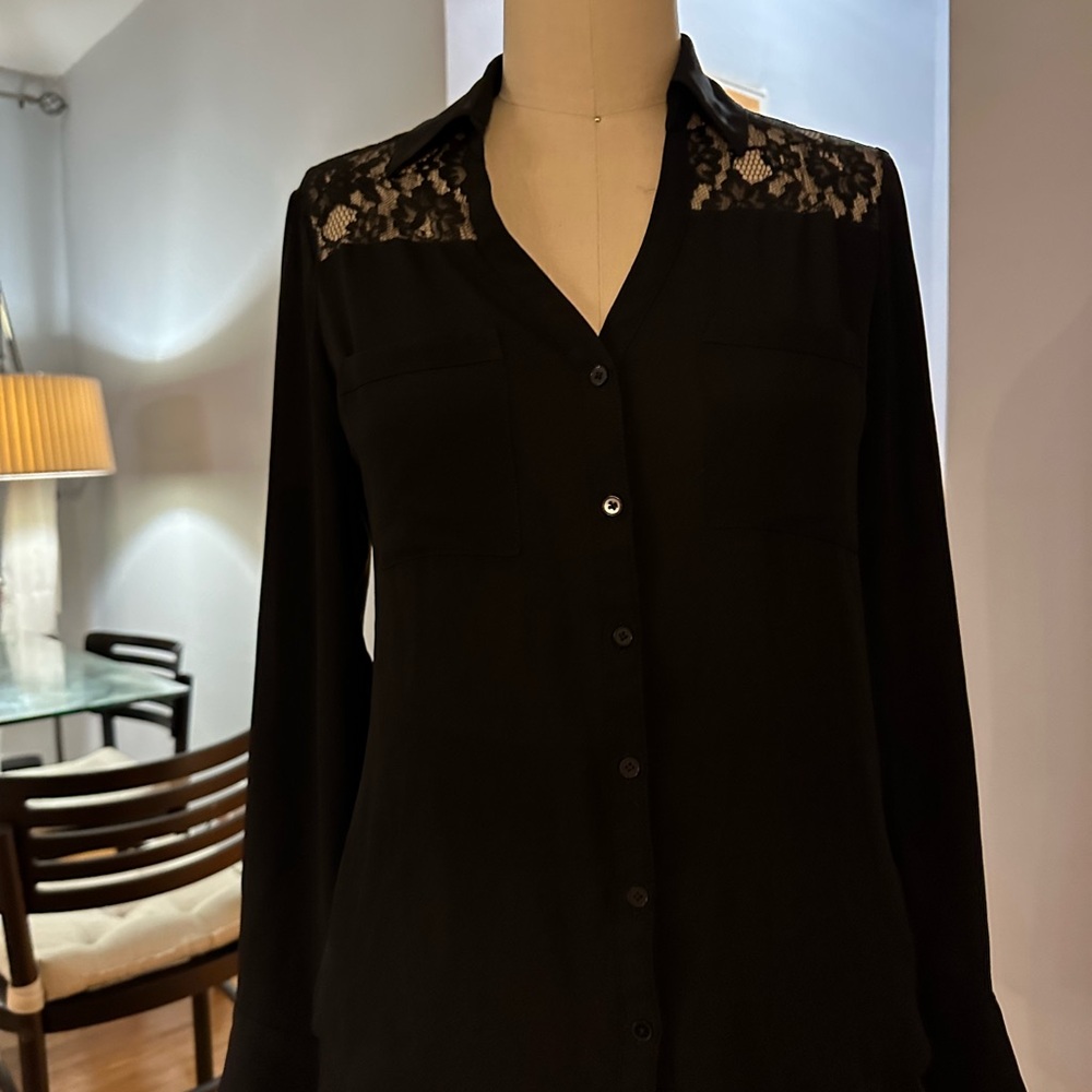 Elegant Black Lace Women's Top